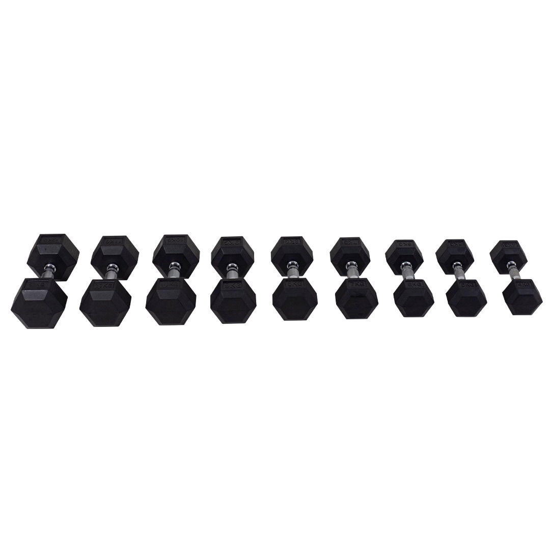 SÆT 2 x Hex håndvægte 4–12 kg